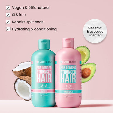 Hair Growth Shampoo And Conditioner For Women By Hairburst - Routine Thickening Shampoo and Conditioner Set For Longer Stronger Hair - Paraben & Sulfate Free - Avocado, Coconut, Wheat Proteins & Amino Acids (350ml),11.8 Fl Oz (Pack of 2)
