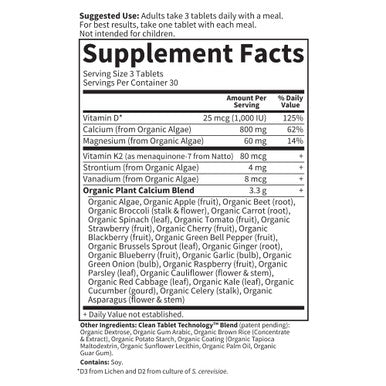 Garden of Life Mykind Organics Plant Calcium Supplement Made From Whole Foods With Magnesium Vitamin D As D3 And Vitamin K As Mk7 For Bone Health Teeth & Joint Support Gluten-Free - 90 Tablets