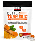 Force Factor Better Turmeric Inflammation Supplement for Extra Strength Joint Support, Featuring HydroCurc Turmeric Curcumin with Black , Garlic Extract Supplement, 60 Soft Chews