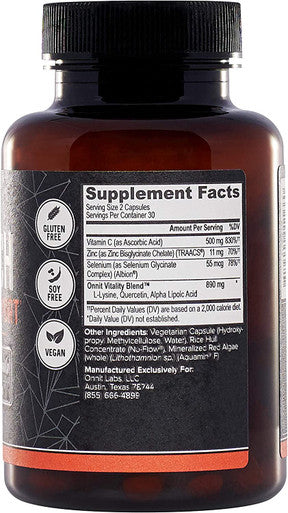 Onnit ViruTech Antioxidant Formula with Vitamin C Zinc and Selenium 60ct