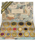 Lyon DIY Tea Blending Set-16 Tin Variety Pack-Premium Herbal Tea & Exotic Floral/Fruit Flavor Infusers - Create 75+ Cups w/Assorted Teas Oolong Chamomile Rose Peach & More