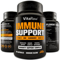VitaRaw Immune Support Vitamins Elderberry with Zinc Vitamin C and Garlic for Adults Sambucus Black Elderberry Capsules and Echinacea Immunity Renewal Complex