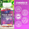 Nature'S Nutrition Folic Acid Gummies for Women 785 mcg Essential Prenatal Vitamins for Mom & Baby Vegan Folic Supplement Gummy Vitamin B9 Chewable Extra Strength Folate Before During After Pregnancy - 120 Gummies