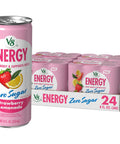 V8 Energy Strawberry Banana Juice Energy Drink, 8 fl oz Can (24 Pack)