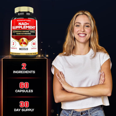 2In1 1200Mg Nad+ Supplement With Nicotinamide Riboside & Resveratrol - Cellular Production & Repair, Vitality, Healthy Aging - 60 Capsules For 30 Days