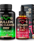 NUTRAHARMONY Organic Vitamin B12 Drops & Mullein Leaf Extract Capsules