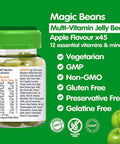 Actikid Magic Beans Multivitamin 45X Apple Flavour, Gelatine Free, Vitamins For Children, Immune System Booster