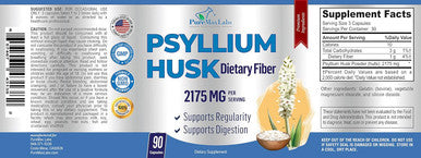 YUMMYVITE Psyllium Husk Dietary Fiber Supplement 2175Mg, Non-Gmo, 90 Capsules