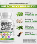 Oregano Oil Garlic Extract Olive Leaf Black Seed Oil Supplement