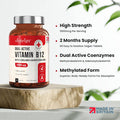 Vitamin B12 Tablets High Strength 1000Mcg Methylcobalamin And Adenosylcobalamin Vitamin B12 Complex, Methylated B12, Vegan B12 Vitamin Tablets (Not Liquid, Not Spray) Vitabright Vit B12 Supplements
