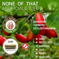 SIRUNES Berberine Capsules Ceylon Cinnamon & Turmeric - Berberine Hcl Dietary Supplement For Men And Women Non Gmo Berberine 1000Mg, Immune System Booster