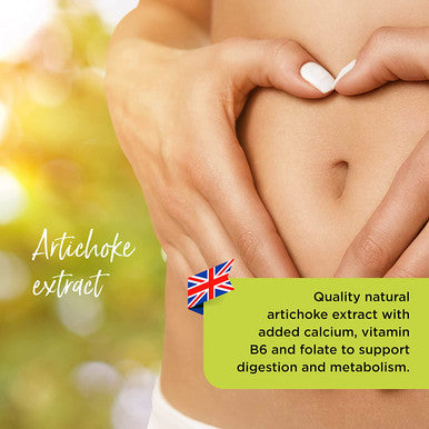 Healthspan Artichoke Extract 360mg (120 Tablets) | High Strength Vegan Artichoke Tablets with 7.2mg of Cynarin | with Calcium, Folate & Vitamin B6 | Supports Digestive Health | Vegan