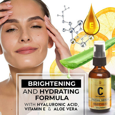 InstaSkincare Healthy Skin Bundle Hyaluronic Acid Serum for Face 2Oz Vitamin C Serum 2Oz Collagen Peptides Powder for Women 1Lb