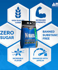 ANS Performance N-Mass Muscle Mass Gainer - Protein Powder - Muscle Mass Maximizer s 15lb, (Peanut Butter Fudge)