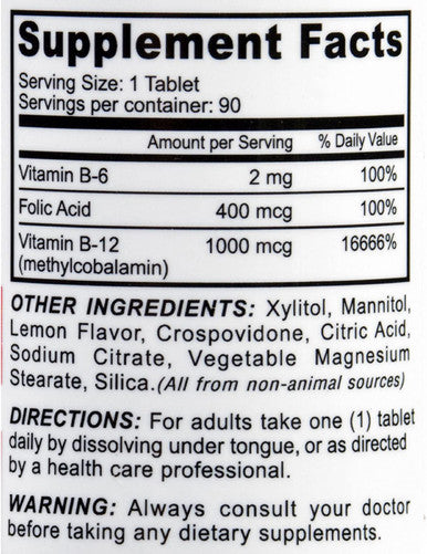 Deva Vegan B12 Sublingual - Vegan - Gluten - 90 Sublingual Tablets