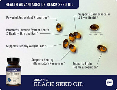 NatureWise Black Seed Oil 1250mg Per Serving 100 Natural Extraction Pure with No Additives Super Antioxidant Formula for a Healthy Inflammatory Response 1 Month Supply 60 Count