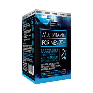 ACTIF Organic Multivitamin for Men Age 30 with 30 Organic Vitamins and Organic Herbs Non GMO Made in USA 90 Count