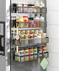 Pull Out Spice Rack Organizer for Cabinet, 3 Packs Slide Out Spice Racks Organizer, Spice Cabinet Organizers, Cabinet Size Need:12'' Highx11'' Deepx5'' Wide,Each Tier Hold 10 Spice Jar - 2 Tier, Black