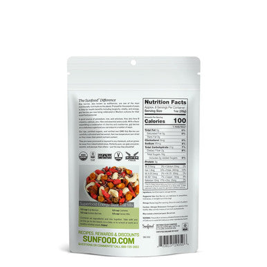 Sunfood Superfoods Goji Berries Raw Organic. 8 Oz Bag
