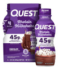 Quest Nutrition Chocolate Protein Shake, 45g Protein, 2g Sugar, 4g Net Carbs, Ready to Drink, Gluten Free, 12 Count | 45g Complete Protein, Ready to Drink, 4g Net Carbs, Gluten Free, Ultrafiltered Nonfat Milk, High Protein, 14 Fl Oz Bottles