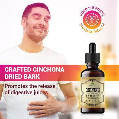Herbalicious Quinine Liquid Extract 2oz - Cinchona Officinalis Bark Herbal Supplement for Leg Cramping Relief Cramp Defense and Overall Digestive Health - All-Natural Quinine Boosting Immune System