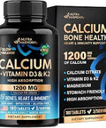 Calcium 1200 Mg With Vitamin D3 Calcium Citrate Supplements For Women and Men Bone Health Strength and Density High Absorption and Slow Release Lab Tested Made In Usa 180 Tablets 60 Days Supply