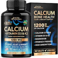 Calcium 1200 Mg With Vitamin D3 Calcium Citrate Supplements For Women and Men Bone Health Strength and Density High Absorption and Slow Release Lab Tested Made In Usa 180 Tablets 60 Days Supply