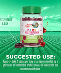 Maryruth Organics Multivitamin Multimineral Vita-Beans for Kids | Vegan Chewable Vitamins for Ages 4+ | Immune Support | Bone Health | Raspberry Flavor | 60 Count