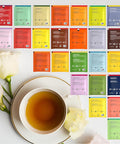 Tea Bunch 70Pcs Tea Variety Pack 25x2 Assorted Tea Flavors with 20 Honey Sticks Tea Sampler with Herbal Green Black and Chai Tea Bags