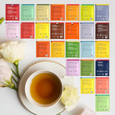 Tea Bunch 70Pcs Tea Variety Pack 25x2 Assorted Tea Flavors with 20 Honey Sticks Tea Sampler with Herbal Green Black and Chai Tea Bags