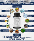 Premium Joint Support Supplement 180 Capsules 12 in 1 with Glucosamine Chondroitin MSM Turmeric Resveratrol Boswellia Serrata Black Pepper