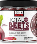 Total Beets Gummies Beet Supplement with Beet Powder,Superfood with s, Great-Tasting Beet Chewables for Heart-Healthy Energy, Antioxidant Support, and More, Force Factor, 60 Gummies