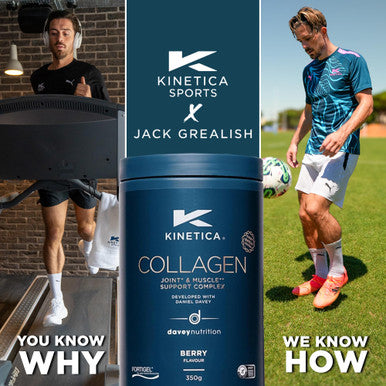Kinetica Sports Collagen Powder - Berry Flavour | 350g | 5g FORTIGEL Bovine Collagen/Serve 320mg Vitamin C 5ÃƒÅ½Ã‚Â¼g Vitamin D 100mg Hyaluronic Acid & 500mg Glucosamine Sulphate | Joint & Muscle Support
