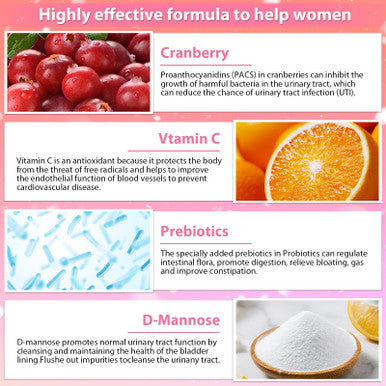 KFG Women's Probiotic 100 Billion CFUs 20 Strains with Organic Prebiotics Cranberry & D Mannose for Boost Immune Digestive Gut Vaginal & Urinary Health Gluten Dairy & Soy Free 100 Tablets.
