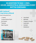 NAC Supplement N-Acetyl Cysteine 1000mg Vitamin D3 K2 Zinc Quercetin 1000mg Sarracenia Purpurea 1000mg with Elderberry Holy Basil Bee Propolis Bromelain L-Lysine - 60 Count