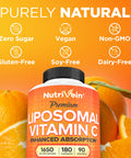 Nutrivein Liposomal Vitamin C 1650mg - 180 Capsules - High Absorption Ascorbic - Supports Immune System & Collagen Booster - Powerful Antioxidant