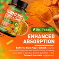 Built Nature Turmeric Curcumin 1965Mg With Ginger & Bioperine Black Pepper Extract - High Absorption 95% Curcuminoids For Joint & Antioxidant Support - Non-Gmo, Gluten-Free, Vegan - 120 Herbal Supplement Capsules