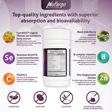 Berrymune Triple-Action Immune, Antioxidant & Energy Booster Elderberry, Vitamin C, B-Complex And Zinc All-Season Wellness Supplement For Men And Women 60 Capsules