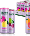 Bloom Nutrition Sparkling Energy Drink Minis, Raspberry Lemon & Strawberry Watermelon, 7.5oz 12 Pack