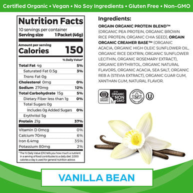 Orgain Organic 21g PlantBased Protein Powder Vanilla 10 Count Orgain Organic Hydration Powder with Electrolytes Superfoods Mango 8 Count Vegan Travel Packets