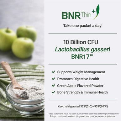 Acebiome BNRThin Plus Weight Management Probiotic Powder 10 Billion CFU d Lactobacillus Gasseri BNR17 Prebiotic and Probiotic for Digestive Health 30Packets x 3packs