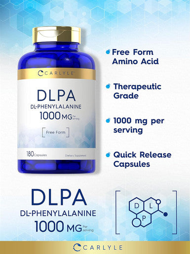 Carlyle DL-Phenylalanine | 1000mg | 180 Capsules | Non-GMO and Gluten Formula | DLPA Form Supplement