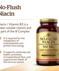 Solgar No-Flush Niacin 500 Mg 250 Vegetable Capsules - Cardiovascular Support - Supports Energy Metabolism - No-Flush Delivery - Vegan Gluten Free Dairy Free Kosher - 250 Servings