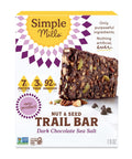 Simple Mills Nut and Seed Trail Bars, 15 Count, Dark Chocolate Sea Salt Snack Bars with Pumpkin Seeds, Almonds, Pecans, and Buckwheat, Good Source of Fiber and Excellent Source of Magnesium, 1.59 oz