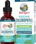 Maryruth Organics Chlorophyll Liquid Drops Clean Label Project Vegan Non-Diluted Liquid Chlorophyll| Mulberry Derived Supplement for Ages 14+ Non-GMO Delicious Minty Flavor 2 Fl Oz