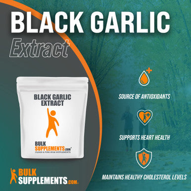 BulkSupplements Black Garlic Extract - Circulation Supplements - Black Garlic Supplement - Antioxidants Supplement - Garlic Supplements - Aged Garlic Extract (500 Grams - 1.1 lbs)
