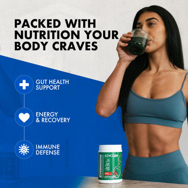 Evogen Evogreens - Super Greens Powder | Promotes Recovery Wellness & Immune Health | Greens Superfood Powder with Spirulina Probiotics Pomanox Pomegranate Extract | Berry | 30 Servings