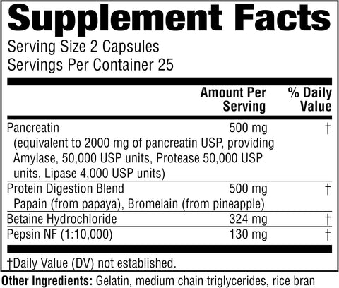 Twinlab Super Enzyme Caps - Constipation Supplement With Digestive Enzymes - 50 Capsules