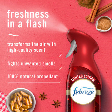 Febreze Air Mist Air Freshener Spray Odor-Fighting Room Spray Air Fresheners For Home And Bathroom And Kitchen Aerosol Can Baked Cinnamon Apples Scent 8.8Oz 2 Count