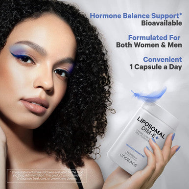 Codeage Liposomal DIM Supplement 4 Months Supply of DIM Vitamins and SGS Pomegranate Broccoli Vitamin E Isomers Tocopherols Alpha Beta Gamma Delta Liposomal Formula Gluten 120 Capsules